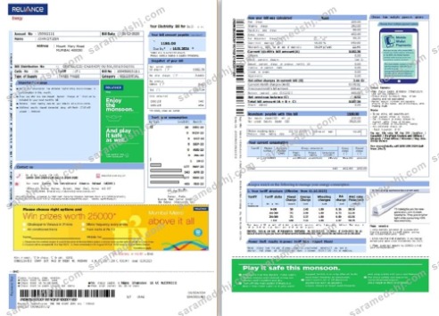 India Reliance Energy utility bill